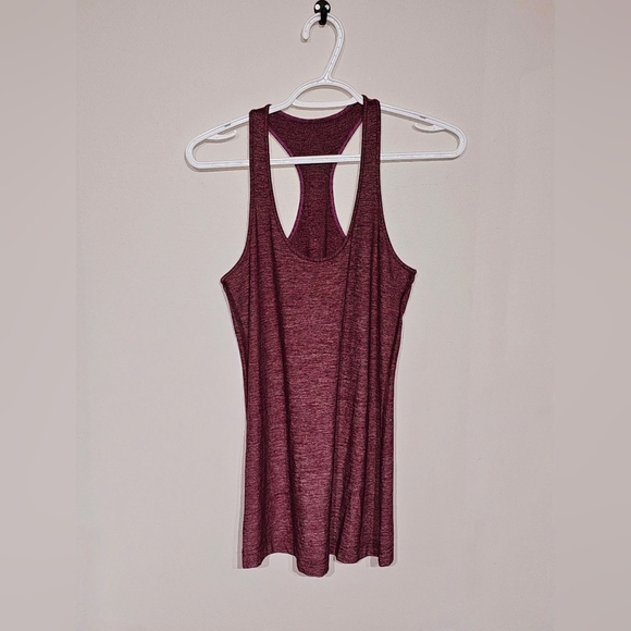 Lululemon Cool Racerback Tank Heathered Bordeaux Size 10 - Picture 3 of 5